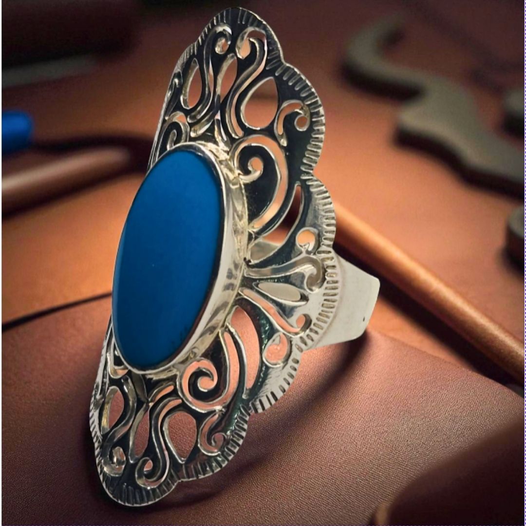Bague Femme Argent 925 et Turquoise Ovale