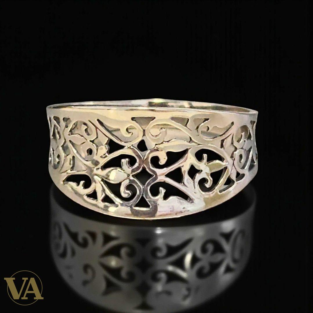 Bague Femme Argent 925 – Design ajouré floral