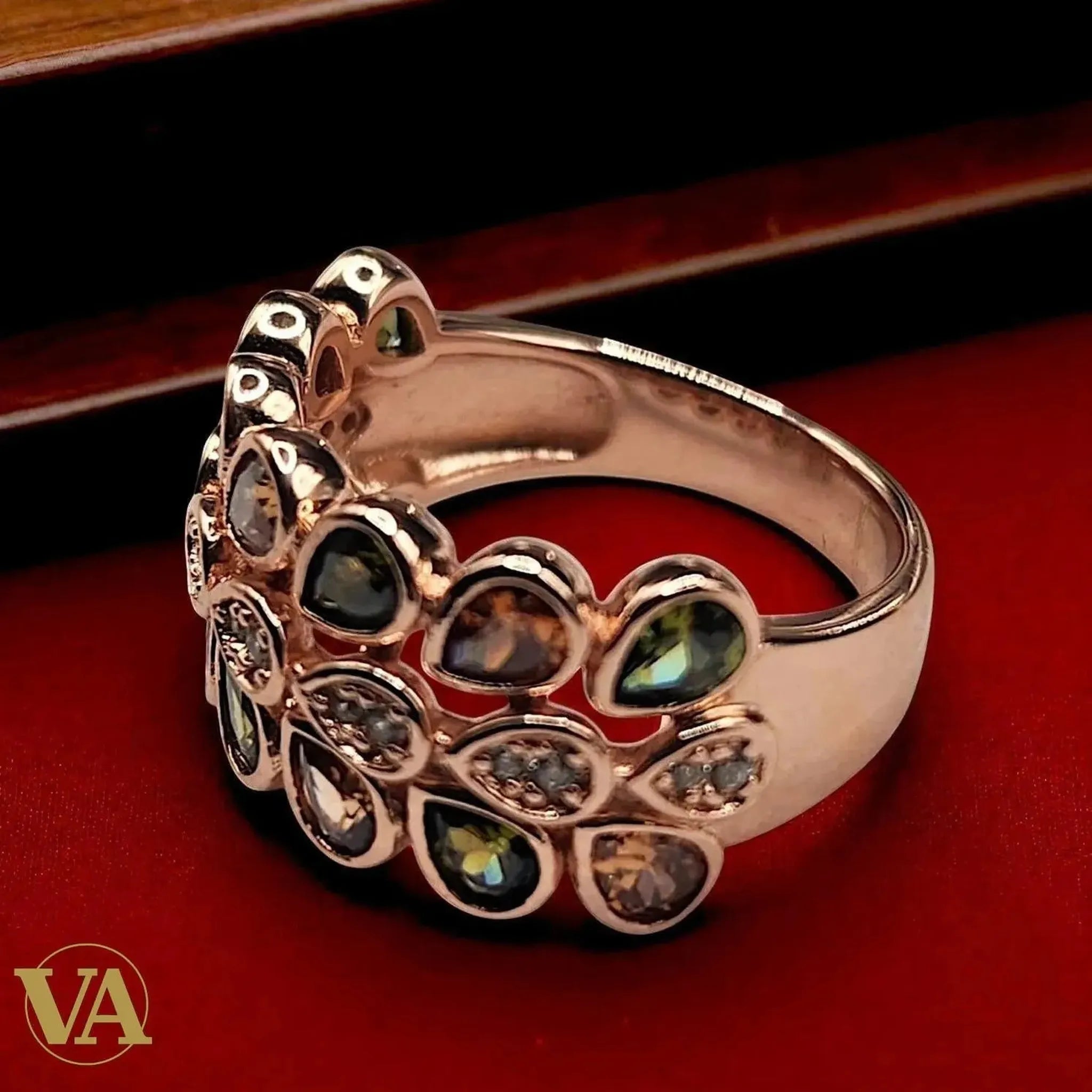 Bague Femme argent 925 multi-gouttes finition rosée | Bijoux Vindicta