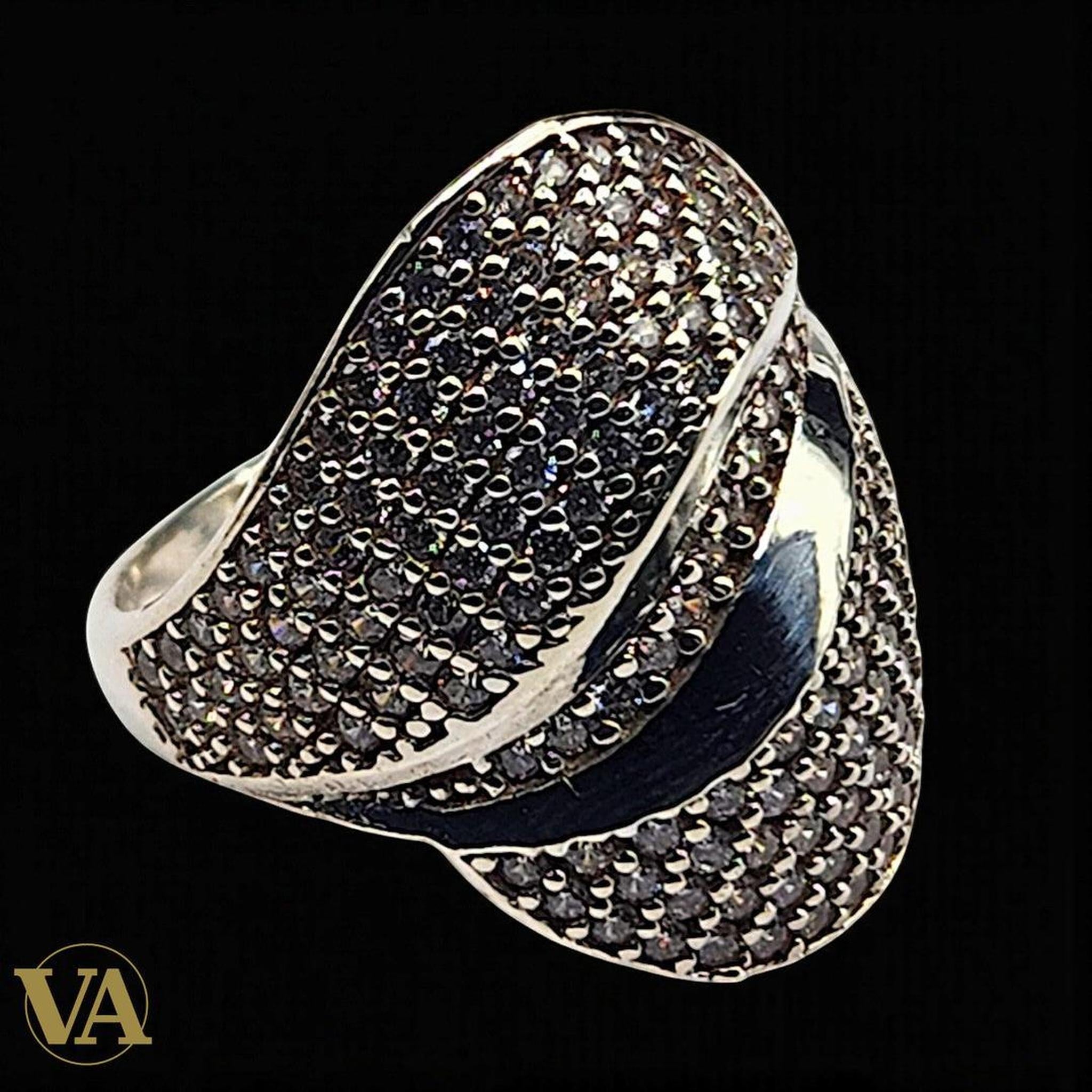 Bague Femme Argent 925 – Pavage de Marcassites | Bijoux Vindicta