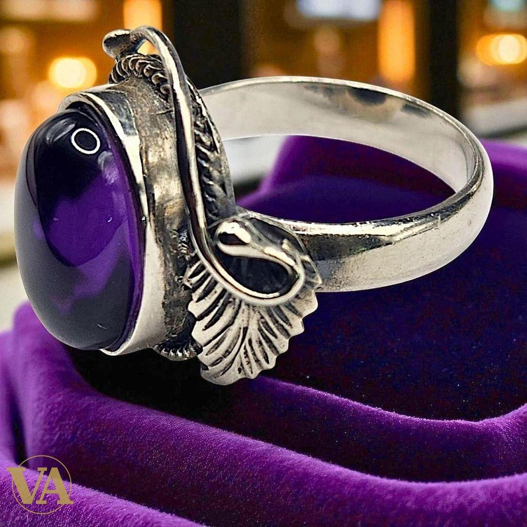 Bague Femme argent 925 avec améthyste violette-Vindicta : Bijoux Argent 925 Massif, Luxe et Héritage