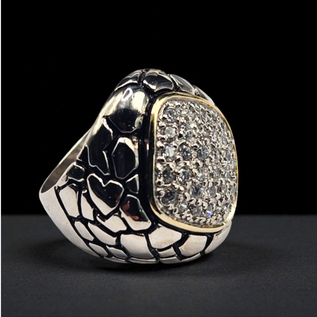 Bague argent 925 pavée zirconiums