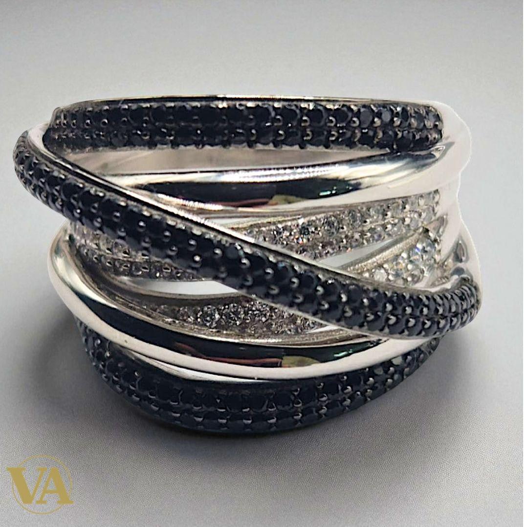 Bague Femme Argent 925 Anneaux Croisés