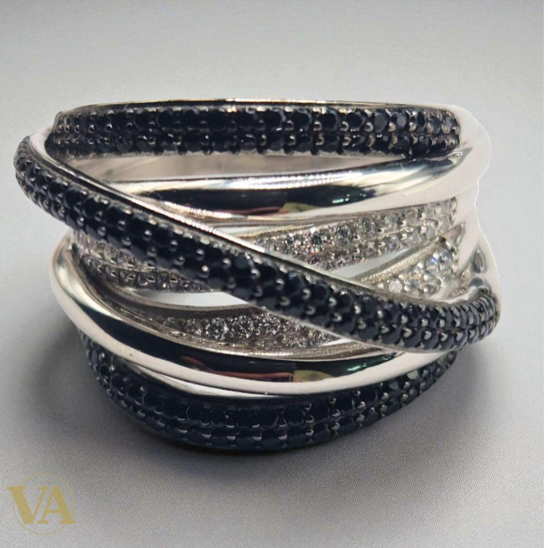 Bague Femme Argent 925 Anneaux Croisés