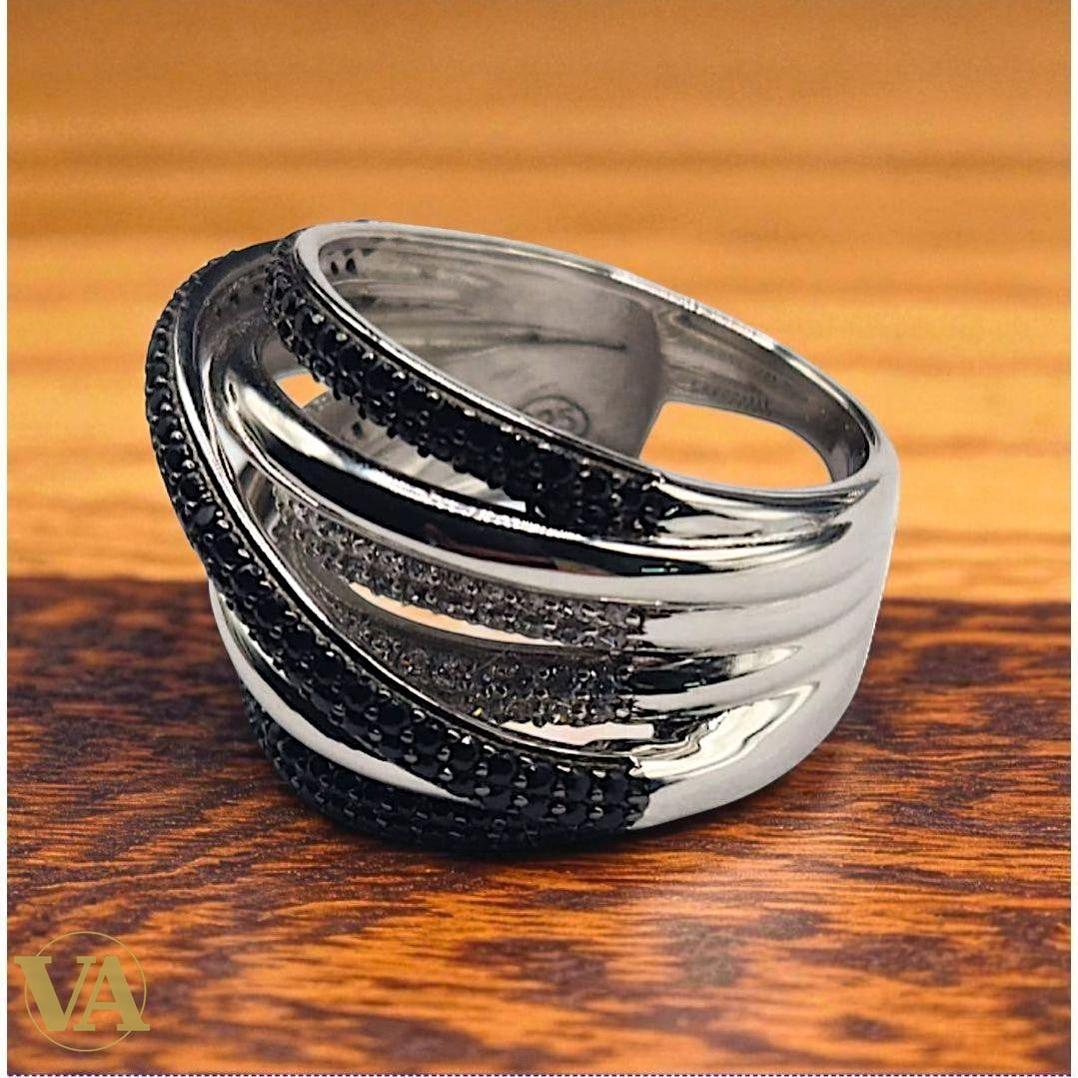 Bague Femme Argent 925 Anneaux Croisés