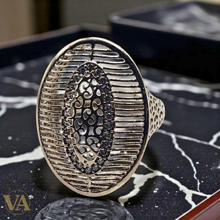 Bague Femme Ovale ajourée Argent 925 & Marcassites