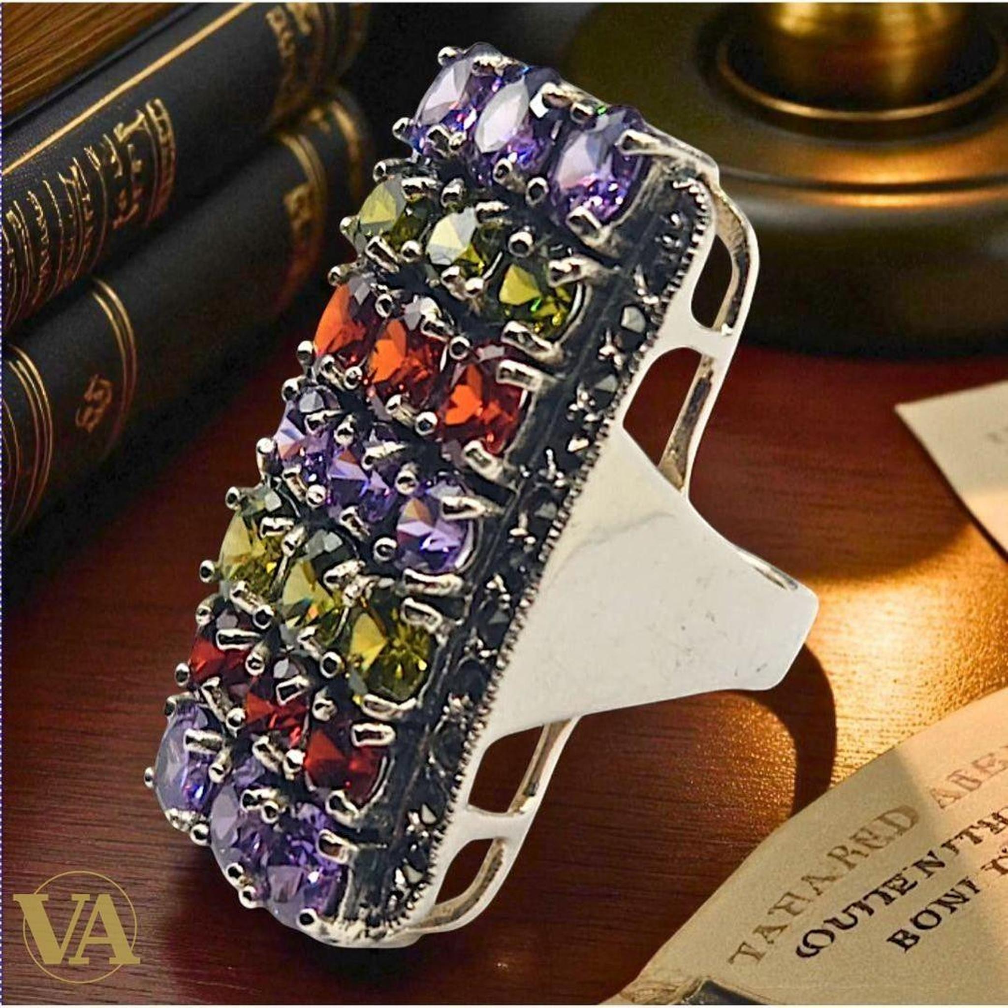 Bague Femme Argent 925 Améthyste, Citrine, Péridot, Grenat | Bijoux Vindicta