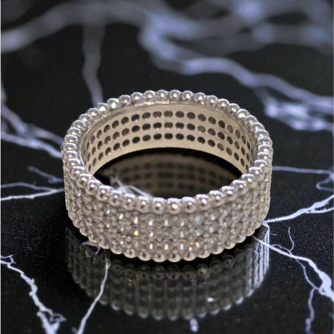 Bague Argent 925 Alliance Pavée Zircons