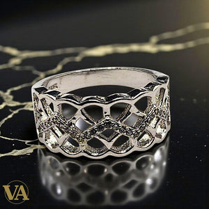Bague femme Ajourée Argent 925 – Motif géométrique & Marcassites