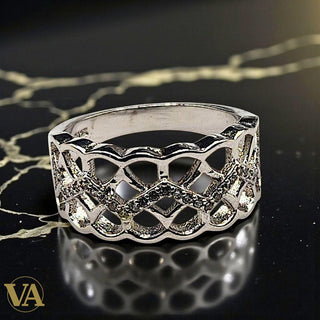 Bague femme Ajourée Argent 925 – Motif géométrique & Marcassites
