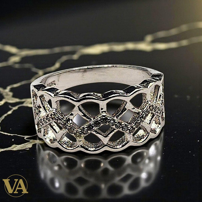 Bague femme Ajourée Argent 925 – Motif géométrique & Marcassites