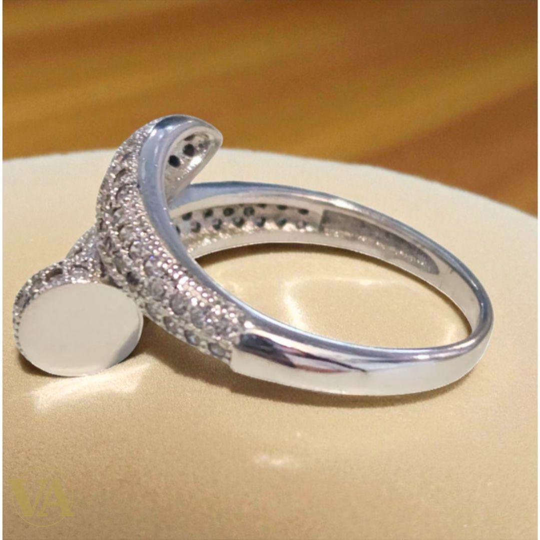 Bague Argent 925 Femme – Pavage d’Oxydes Blancs
