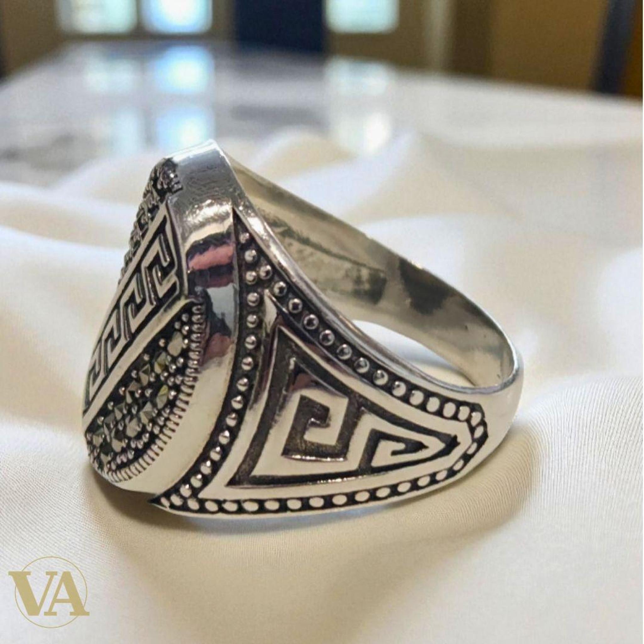 Bague Homme Argent 925 & Marcassite - Argent 925 - Vindicta