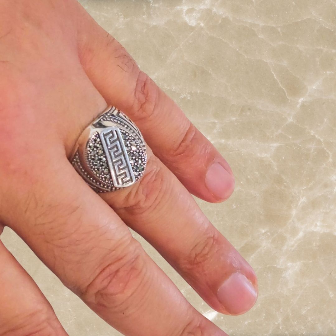 Bague Homme Argent 925 & Marcassite
