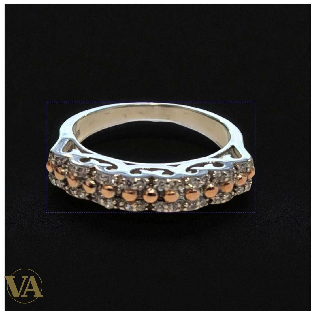 Anneau Femme Argent 925 Marcassite & rosé