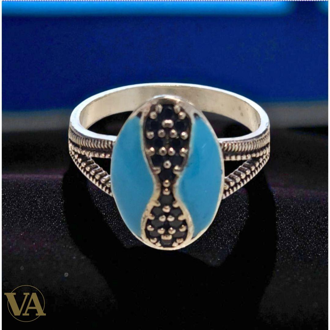 Bague Argent 925 Turquoise & Marcassites