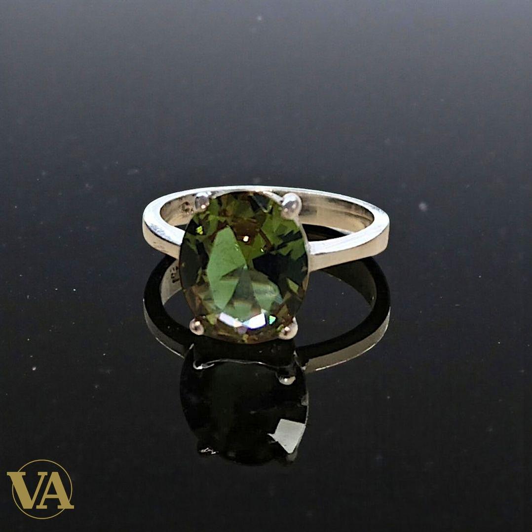 Bague femme argent 925 – Sultanite ovale facettée – Élégance changeante et intemporelle