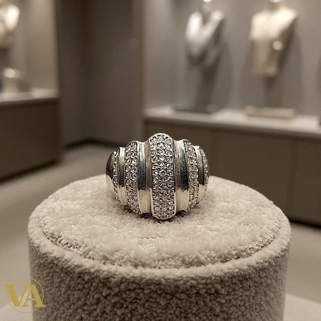 Bague Femme argent 925 T57 pavée zirconiums – Éclat raffiné | Bijoux Vindicta