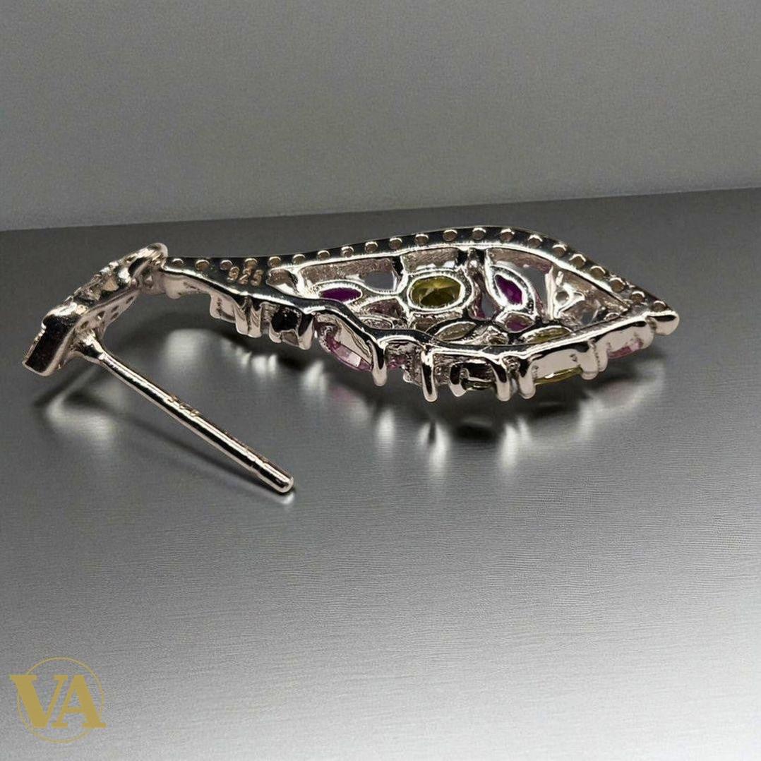 Boucles d’oreilles Femme pendantes en Argent 925 multicolores-Vindicta : Bijoux Argent 925 Massif, Luxe et Héritage