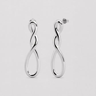 Boucles d’oreilles Femme Argent 925 Rhodié – Gouttes entrelacées Bacall — vue détaillée du modèle