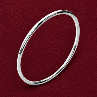 Jonc Femme Argent 925 Rhodié — Ruban Lisse