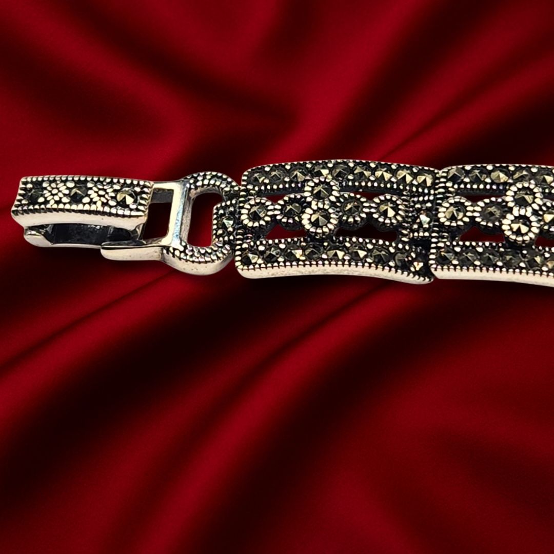 Bracelet-Montre Argent 925 & Marcassite – Élégance intemporelle