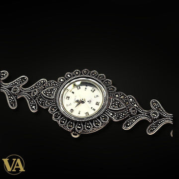 Bracelet-Montre Femme Argent 925 & Marcassite