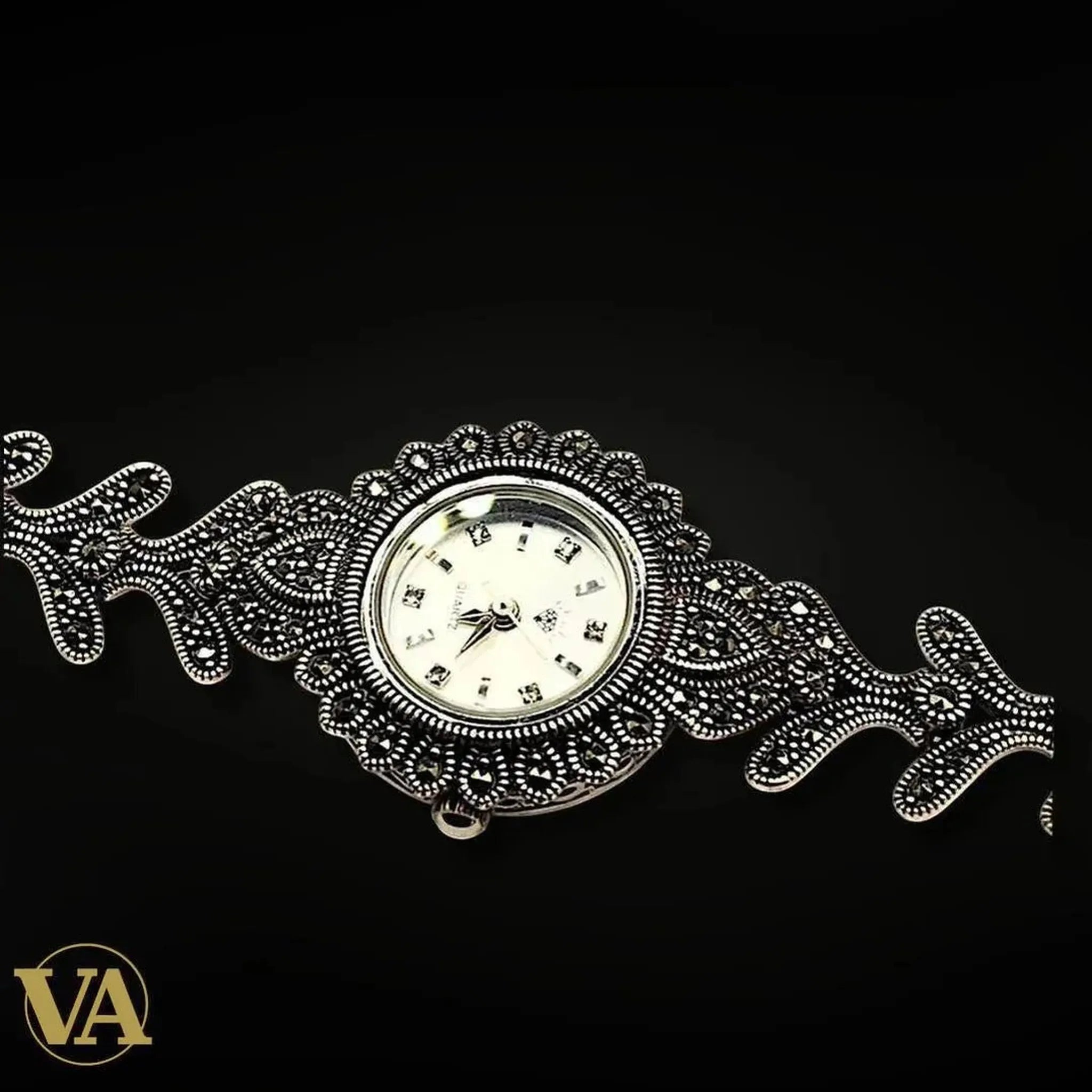 Bracelet-Montre Femme Argent 925 & Marcassite - Argent 925 - Vindicta