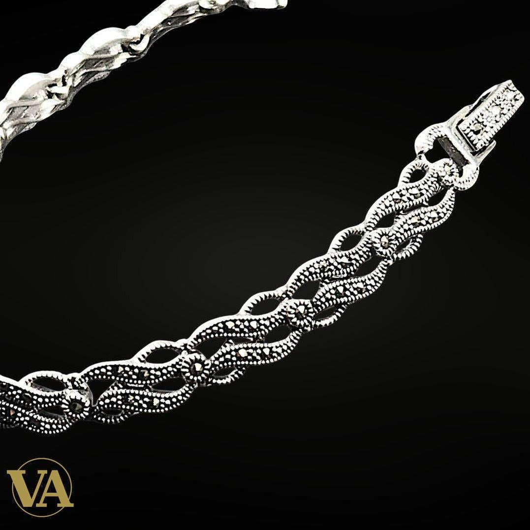 Bracelet Femme Argent 925 avec Marcassite | Bijoux Vindicta