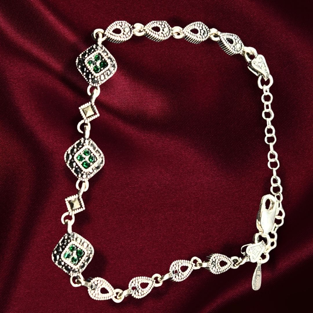 Bracelet femme en argent 925 avec marcassite