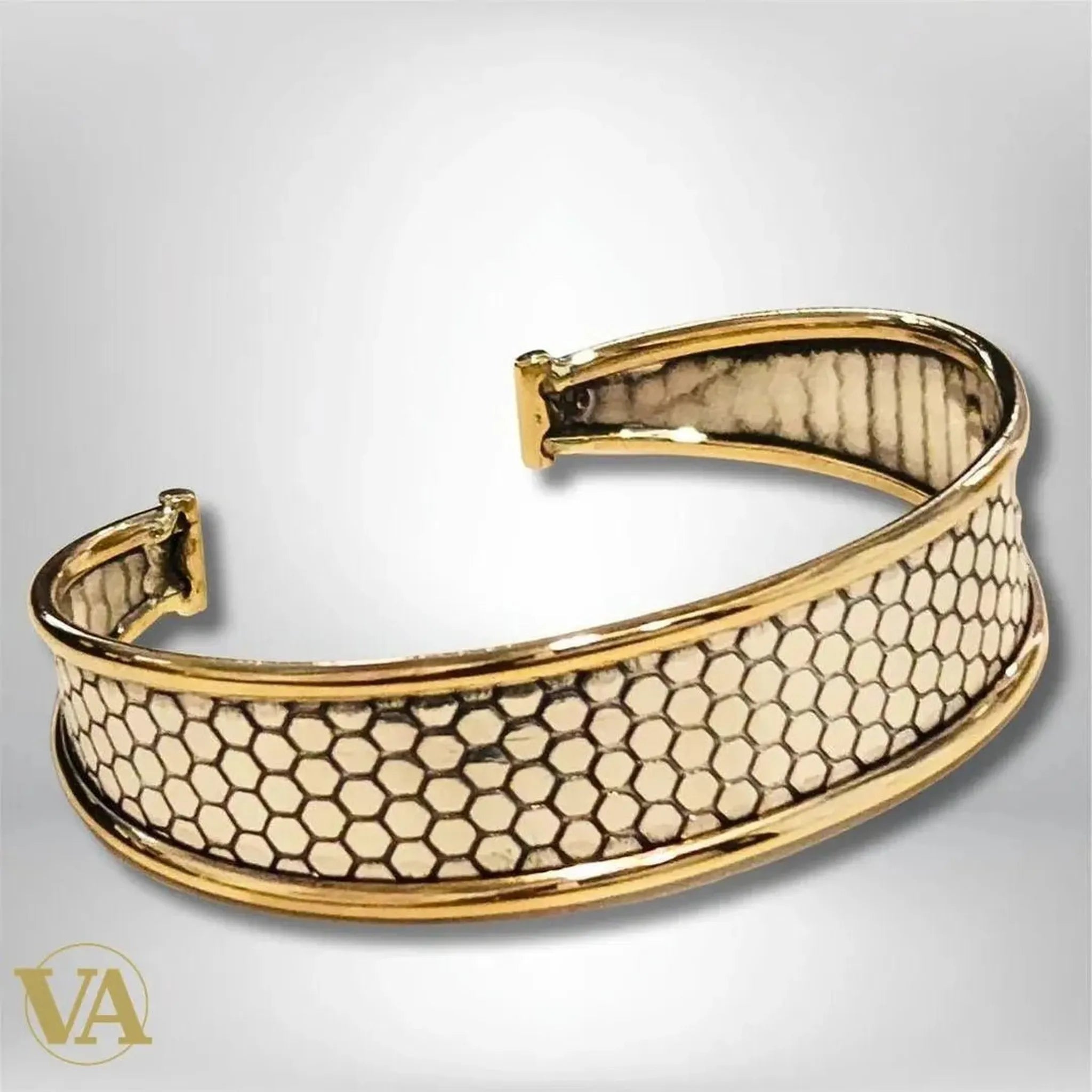 Bracelet Jonc Élégance Hexa – Argent 925 & Plaqué Or - Argent 925 - Vindicta