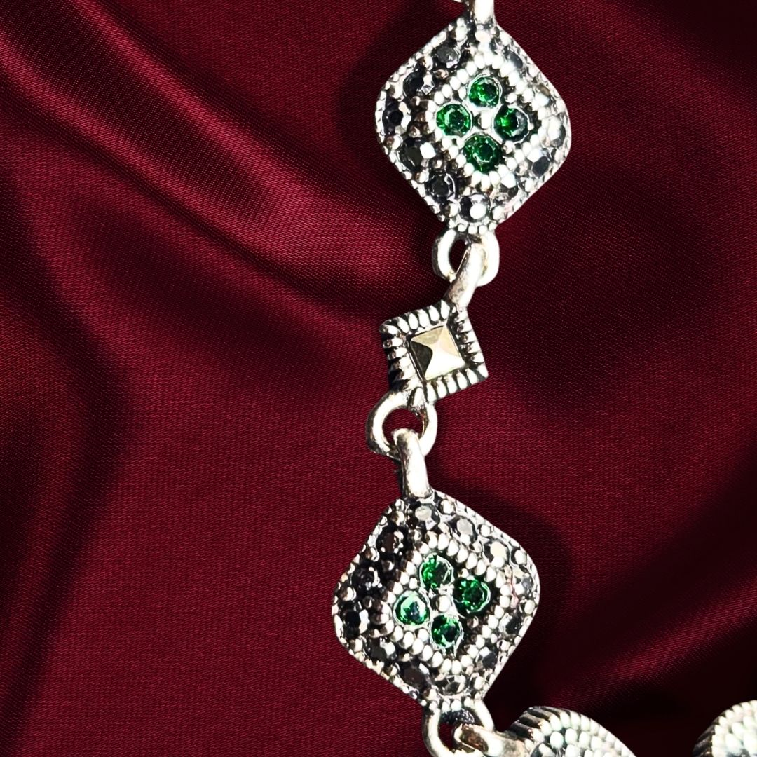 Bracelet femme en argent 925 avec marcassite