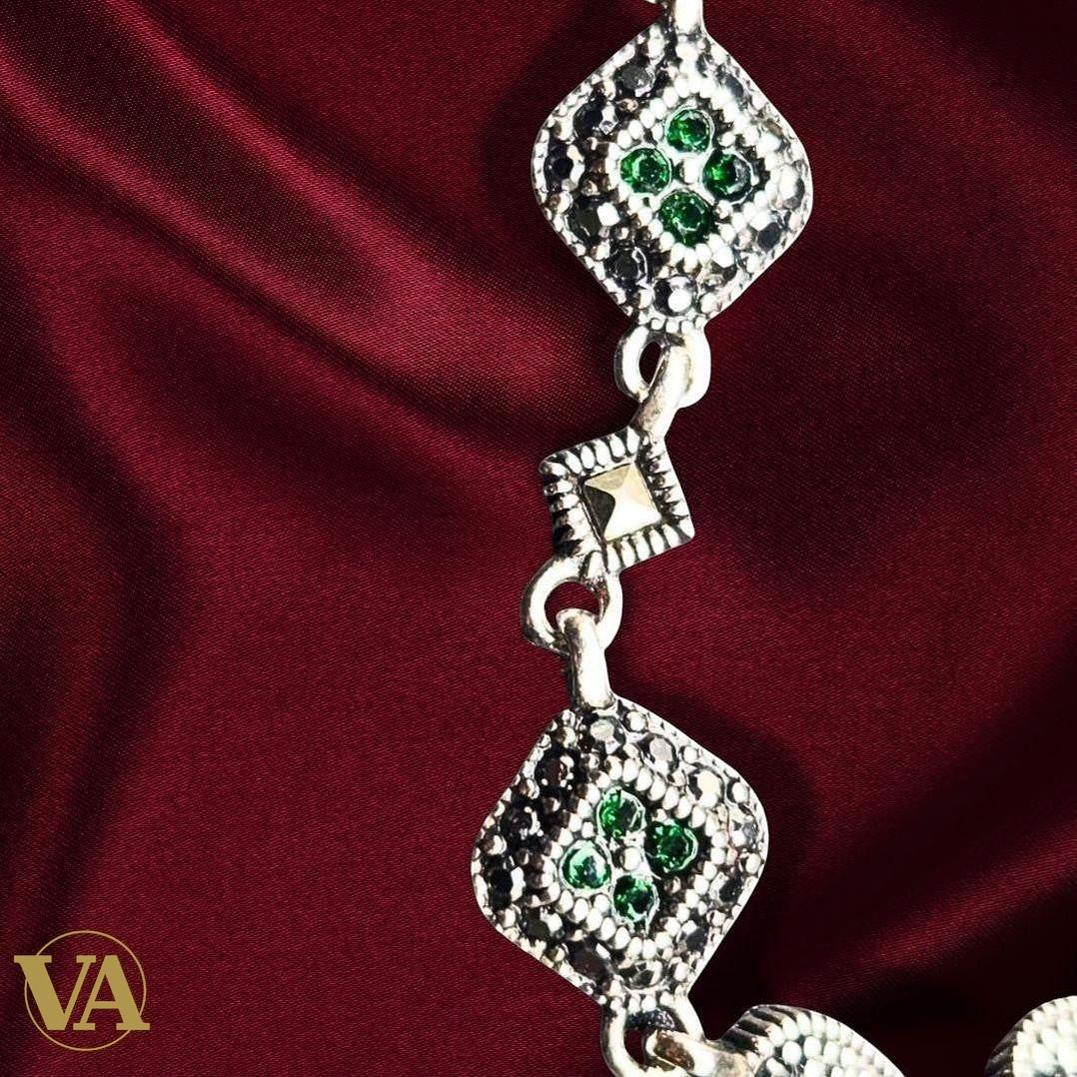 Bracelet femme en argent 925 avec marcassite | Bijoux Vindicta