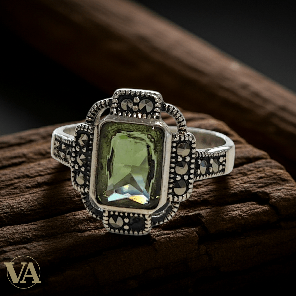 Bague femme argent 925 marcassites – Sultanite rectangulaire - Argent 925 - Vindicta