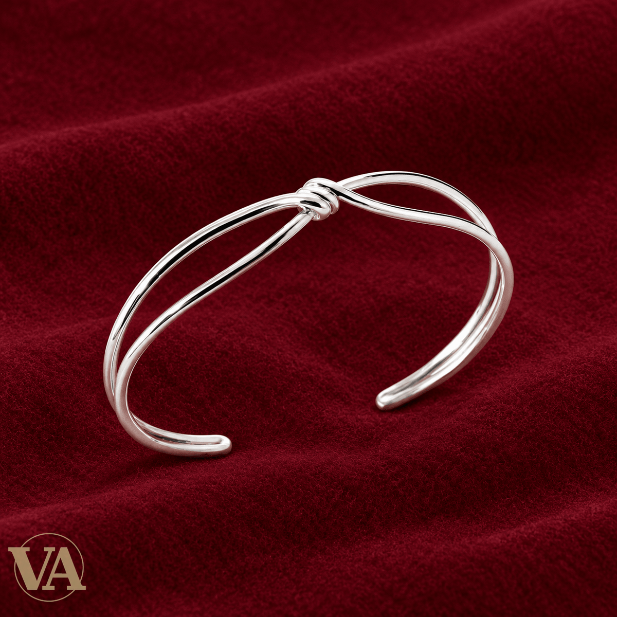 Jonc Femme Argent 925 Rhodié — Nœud et Boucles Entrelacées - Argent 925 - Vindicta