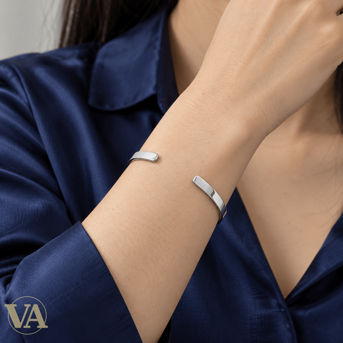 Jonc Femme Argent 925 — Ligne Polie à Facettes - Argent 925 - Vindicta