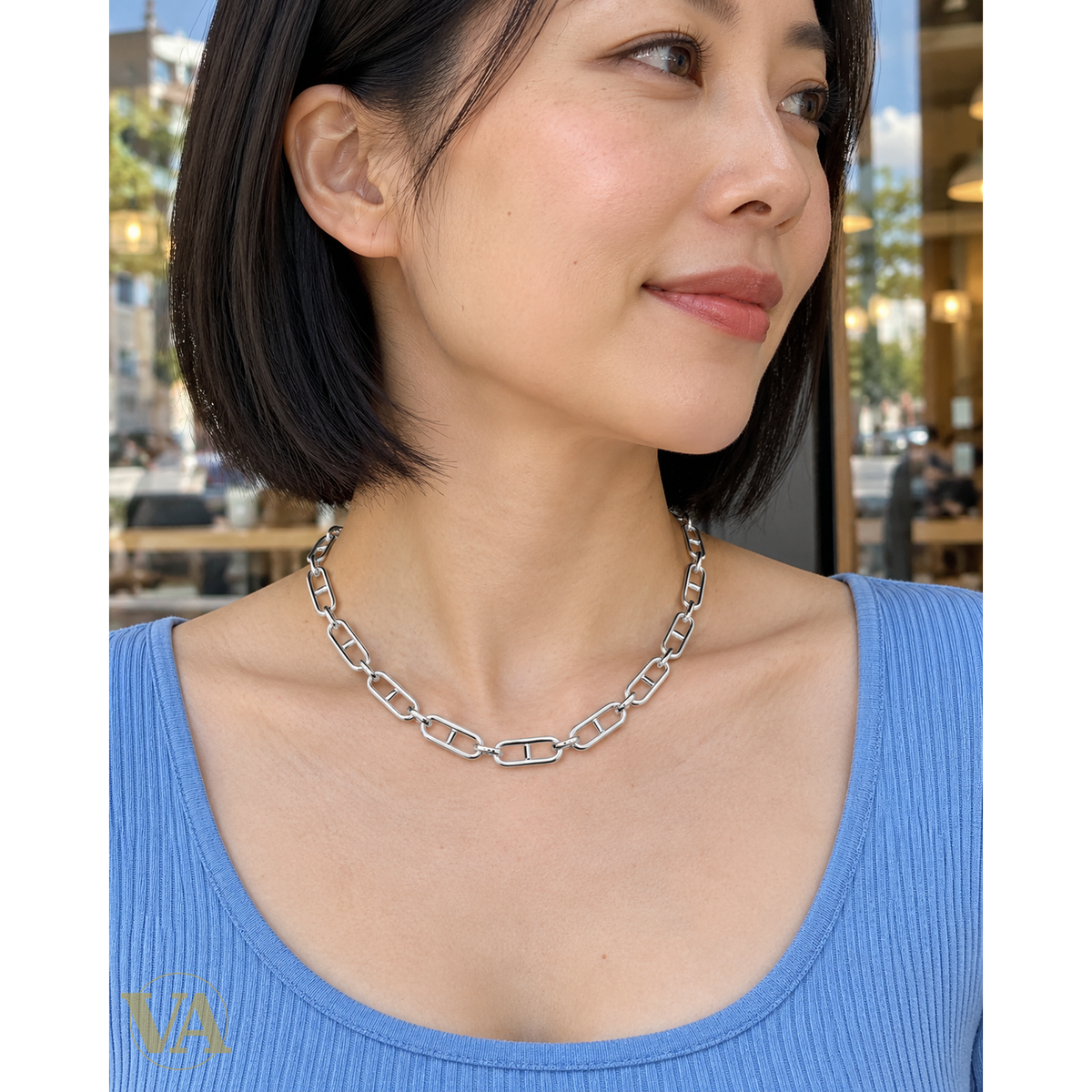 Collier argent 925 721932, porté dans une scène naturelle 1