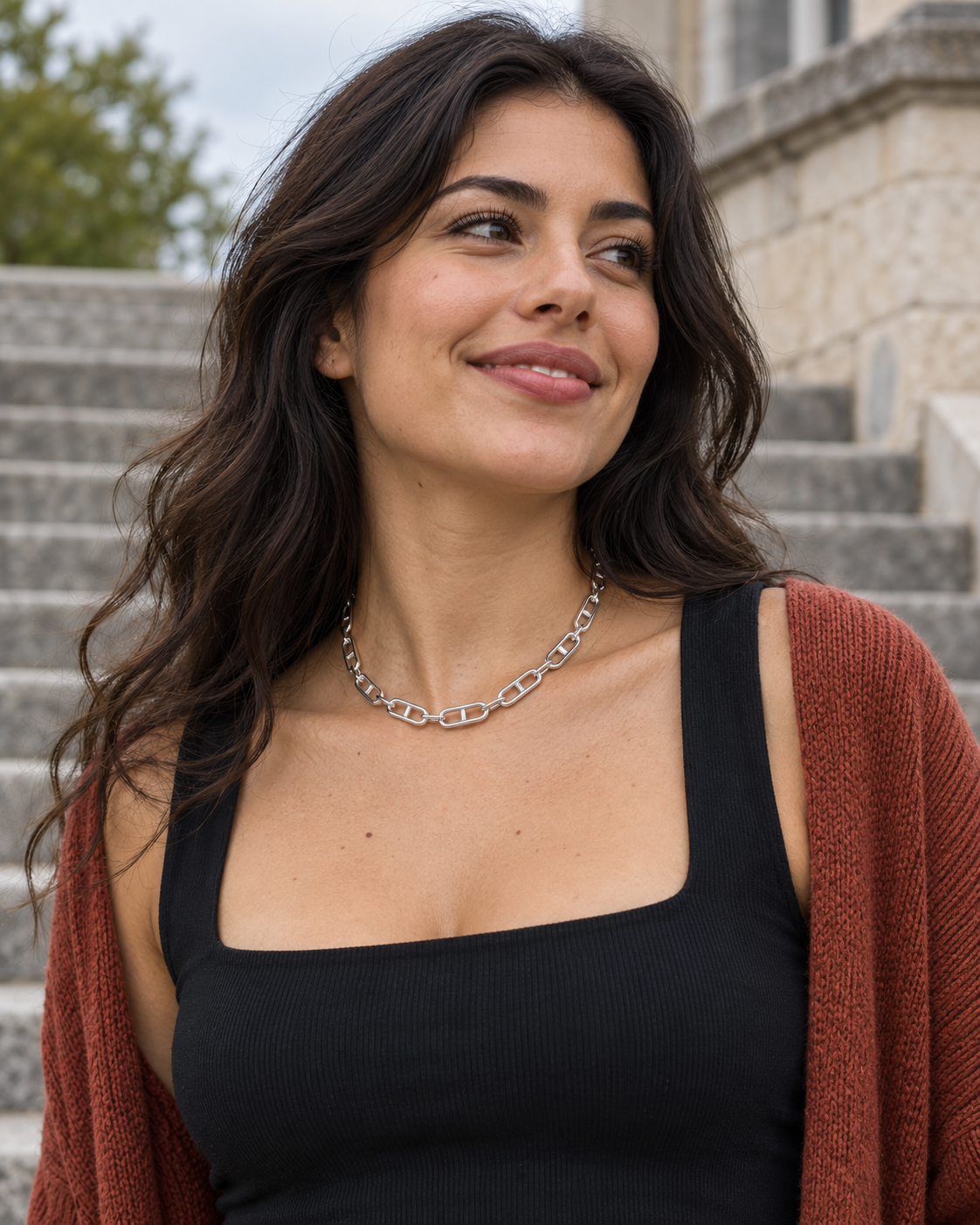 Collier argent 925 721932, porté dans une scène naturelle 3