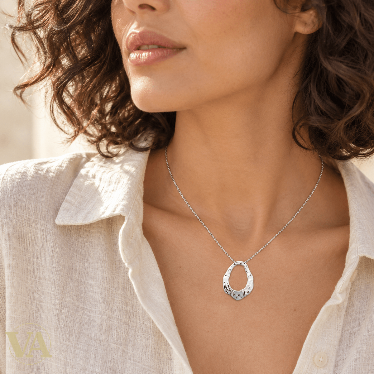 Collier goutte martelée en argent 925 - Argent 925 - Vindicta