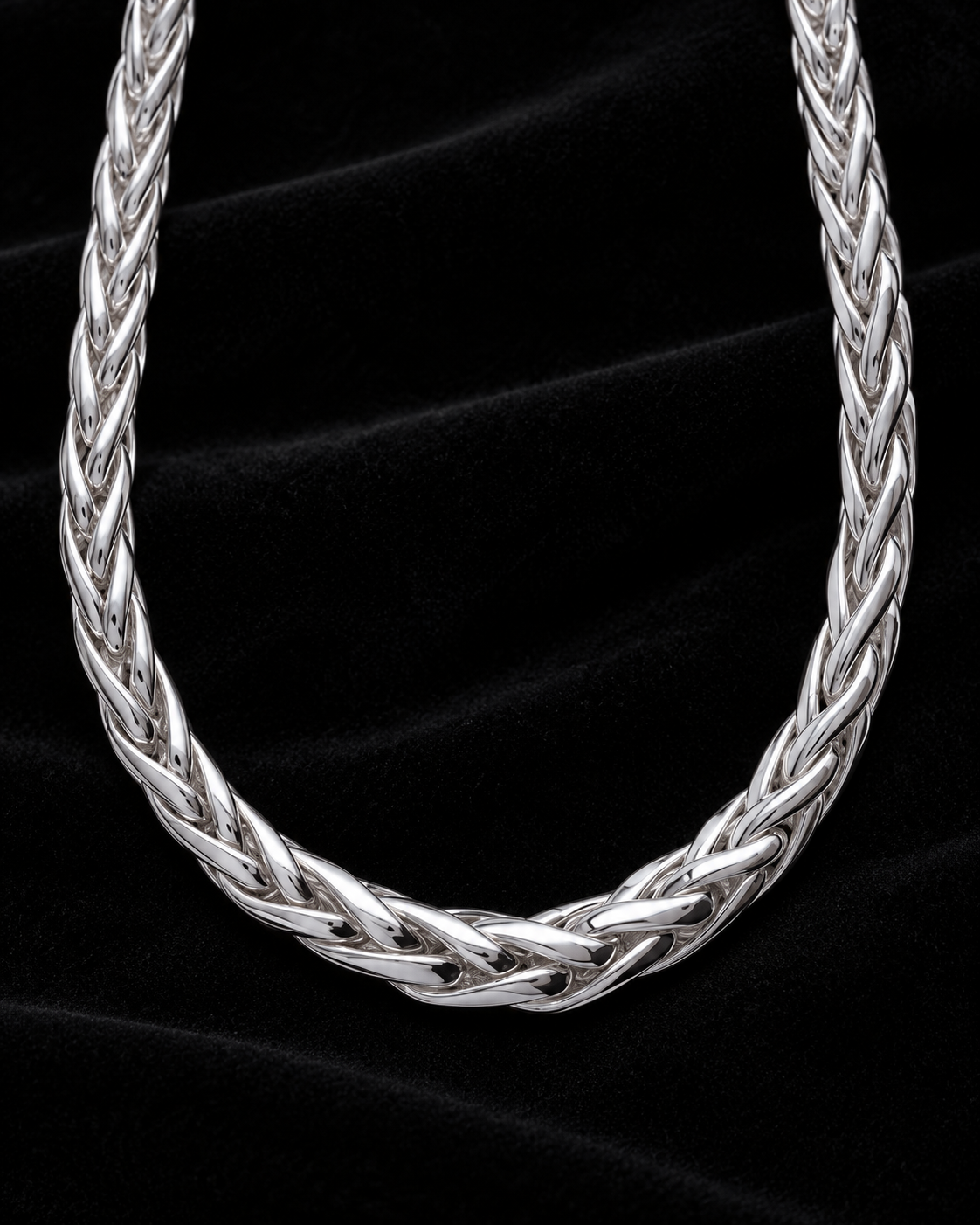 Collier femme argent 925 rhodié 748003, vue studio sur fond noir