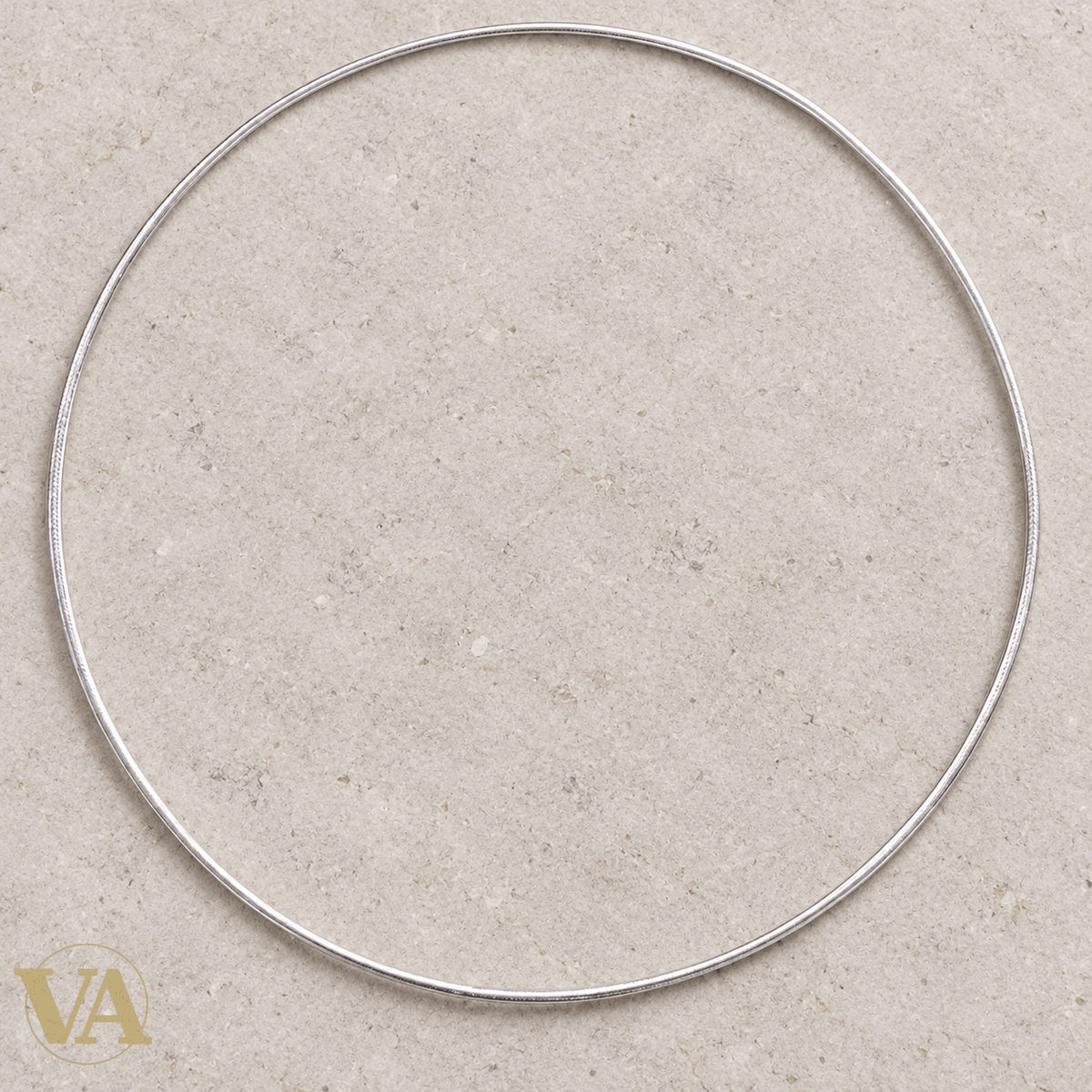 Collier femme argent 925 rhodié cercle fin sans pendentif 42 cm - Argent 925 - Vindicta
