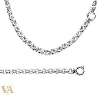 Collier femme argent 925 rhodié à maille ronde entrelacée, détail du modèle