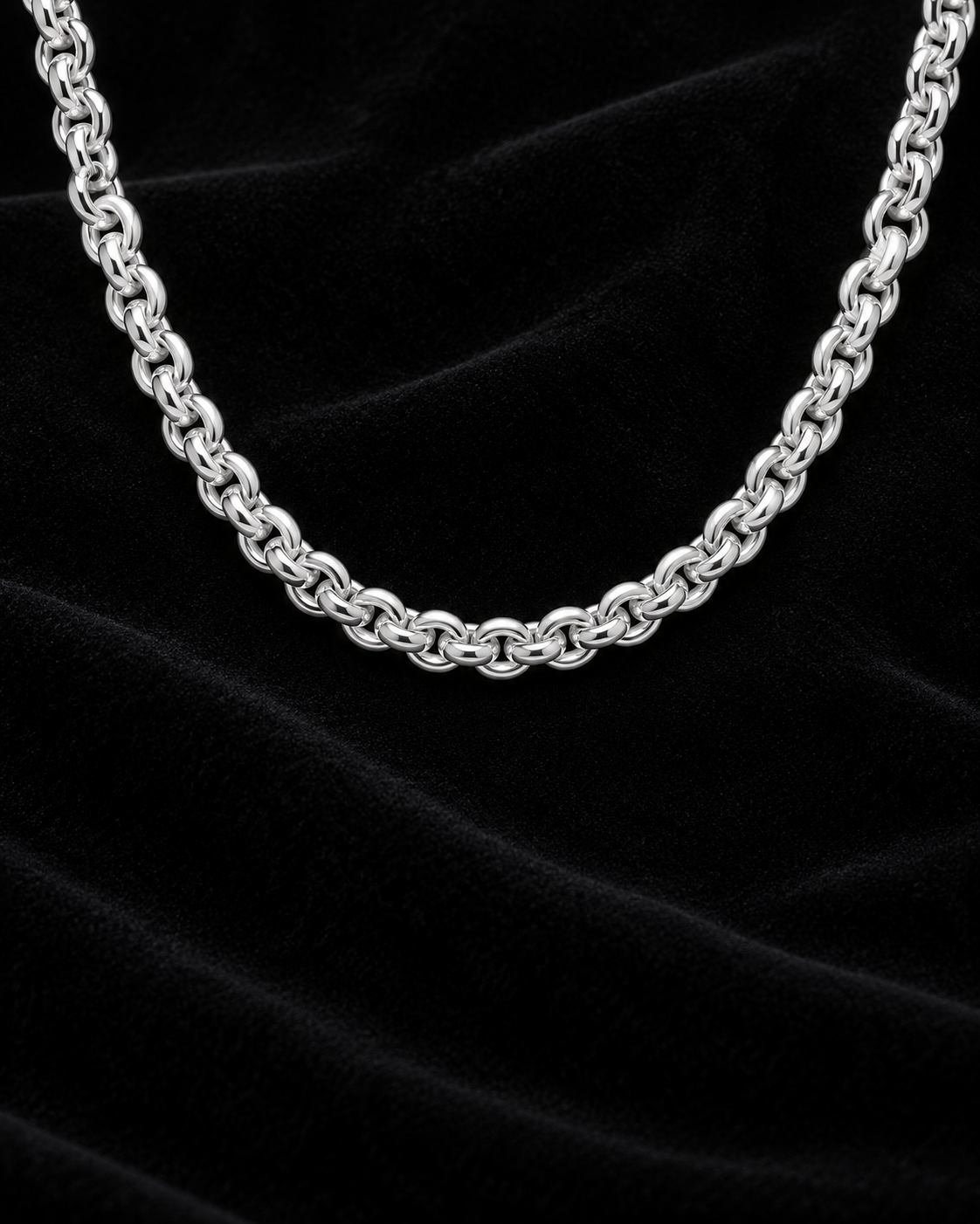 Collier femme argent 925 rhodié 790224, vue studio sur fond noir