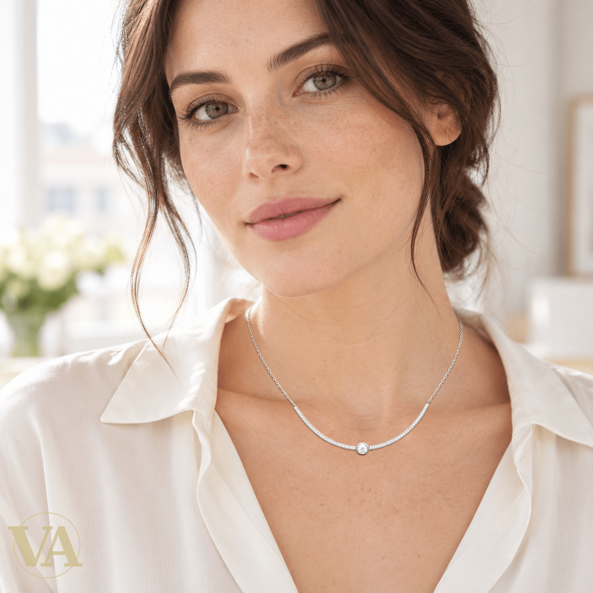 Collier arc et zirconias en argent 925 - Argent 925 - Vindicta