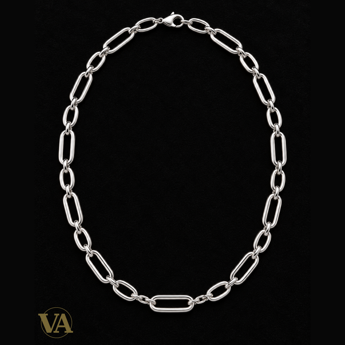 Collier femme argent 925 rhodié référence 721765, vue studio sur fond noir