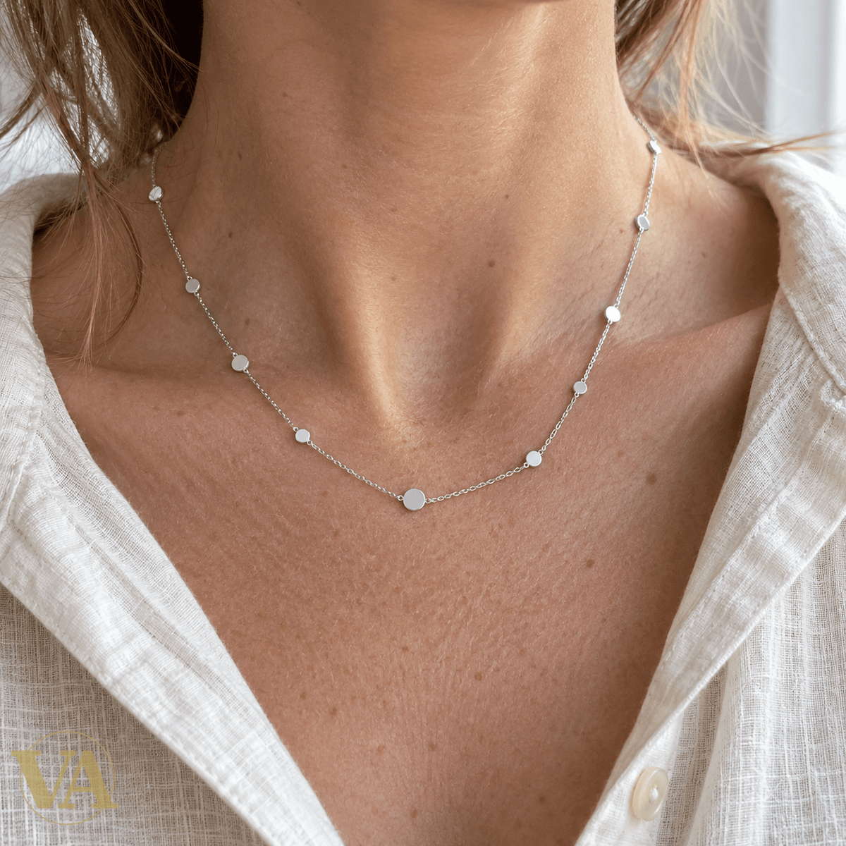Collier Argent 925 Rhodié — Pastilles Délicates - Argent 925 - Vindicta