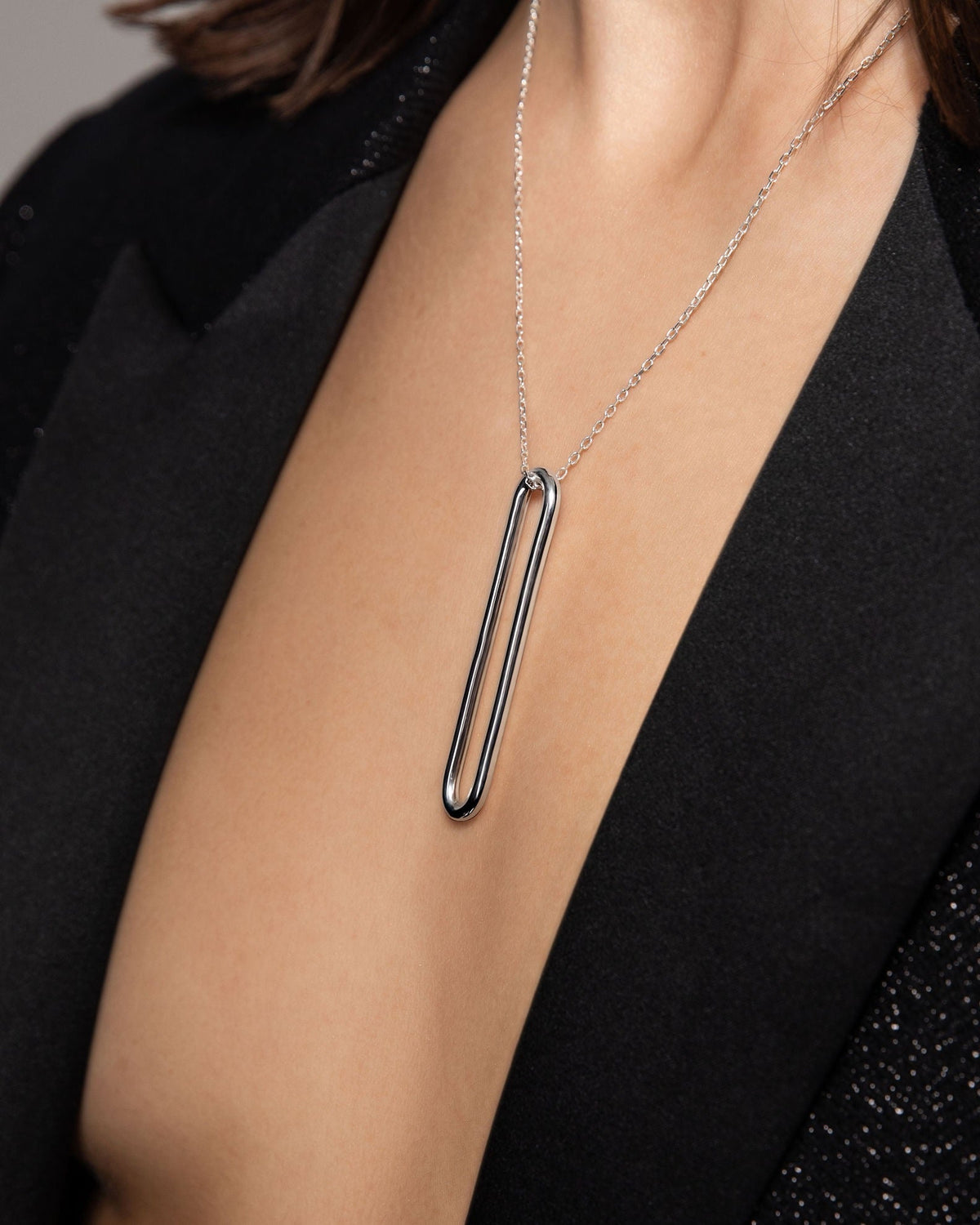 Collier garbo en argent 925, détail du pendentif