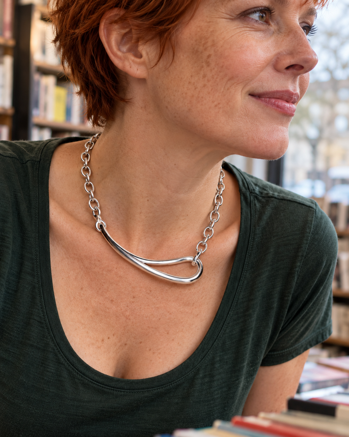 Collier Hepburn argent 925 rhodié, nouvelle vue portée 1