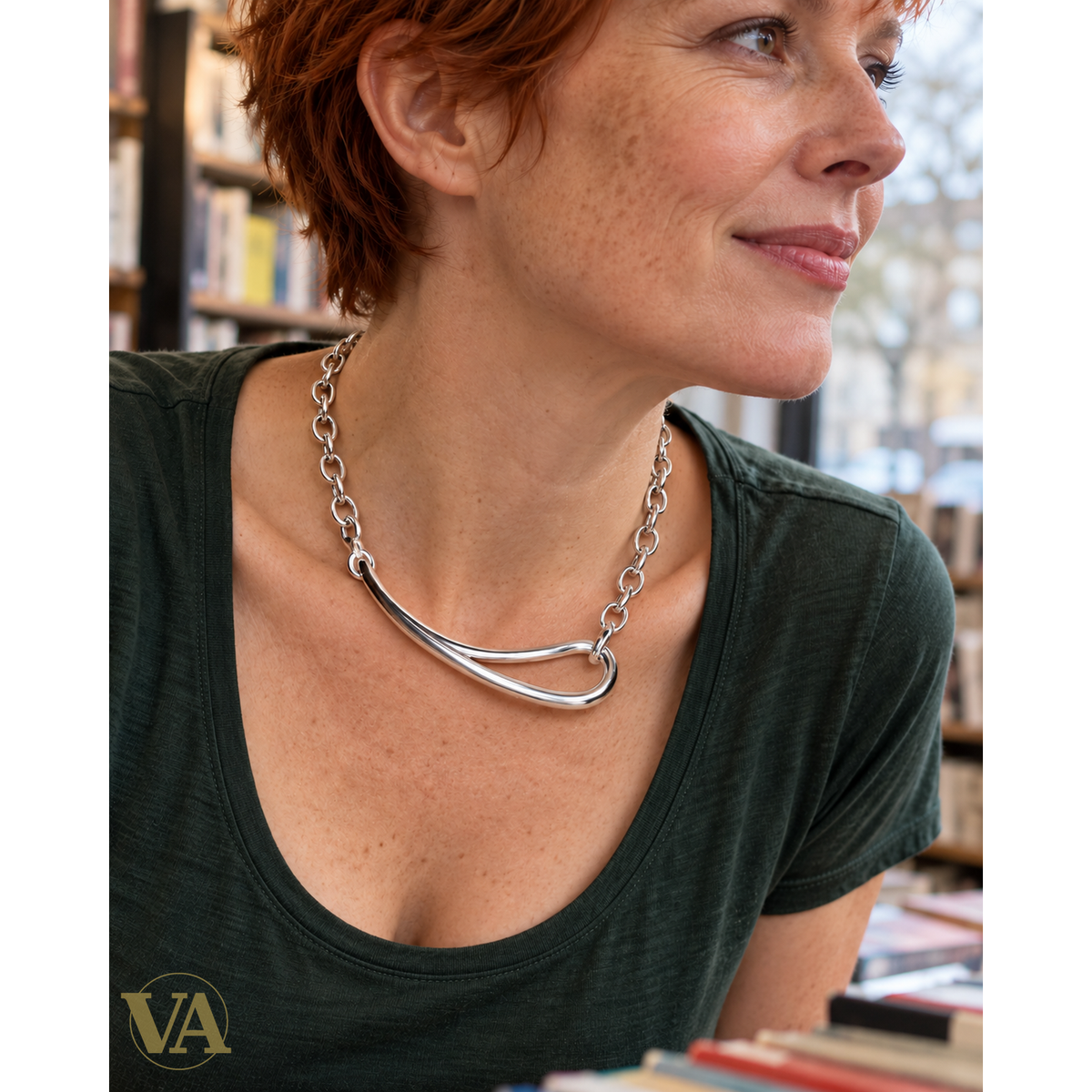 Collier Hepburn argent 925 rhodié, nouvelle vue portée 1