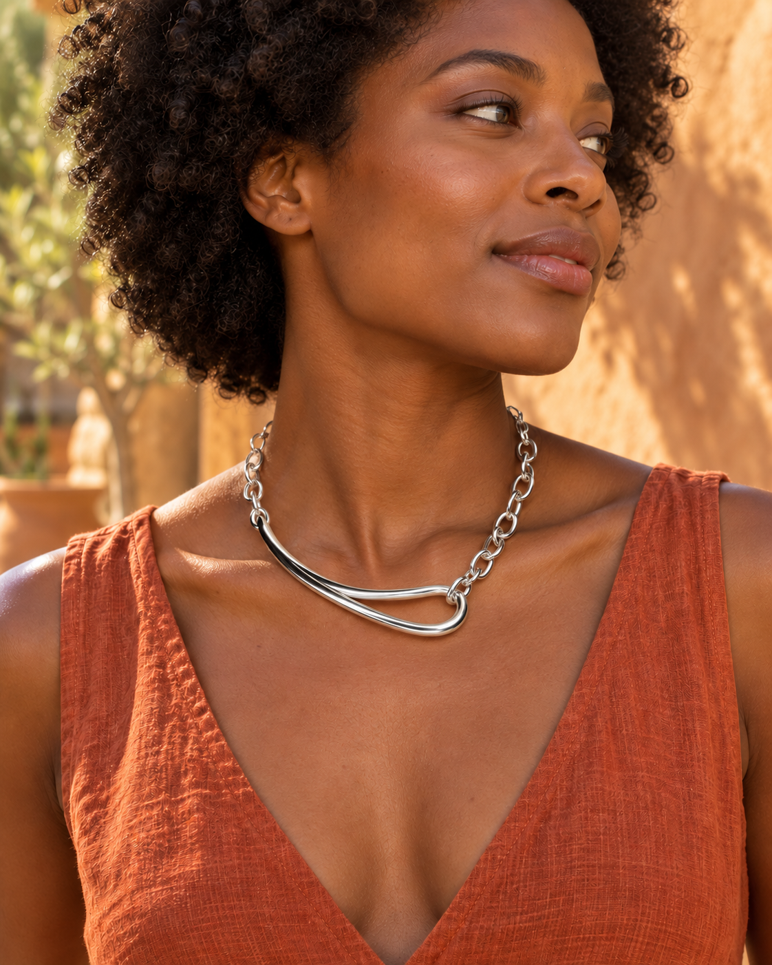 Collier Hepburn argent 925 rhodié, nouvelle vue portée 2